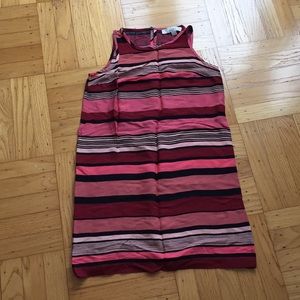 Loft multi colored striped shirt dress